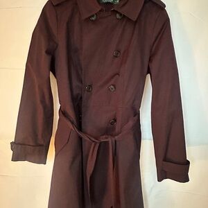Lauren Ralph Lauren Double-Breasted Trench Coat - Deep Brown